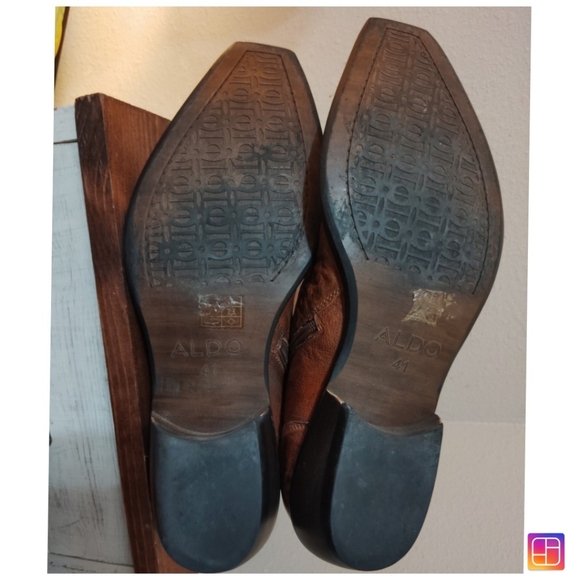 Aldo Embroidered Western Cowboy Ankle Boots Size 41 - Picture 5 of 7